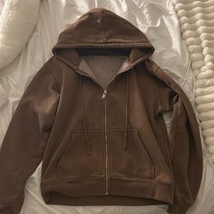 Brandy Melville Brown Zip Up